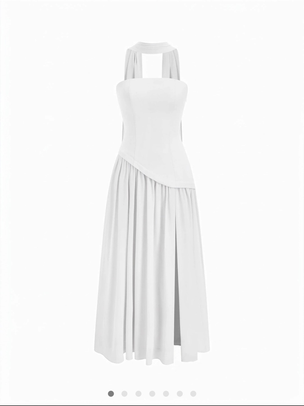 NWT Cider White Strapless-Asymmetrical Evening Gown